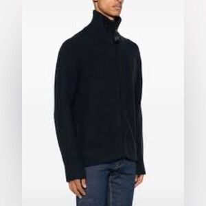 J.Lindberg Nicholas Square Rib 100% Merino Wool Zip and Button Front Cardigan XL